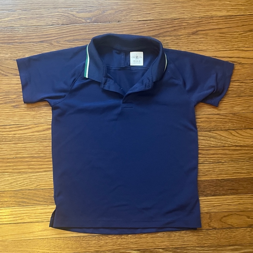 J. Crew Navy Kids Polo with Green Accent